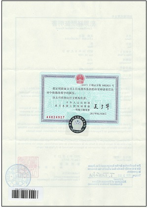 中国大使館（中国ビザ申請サービスセンター）領事認証
